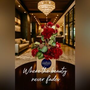 Red Faux Floral Arrangement